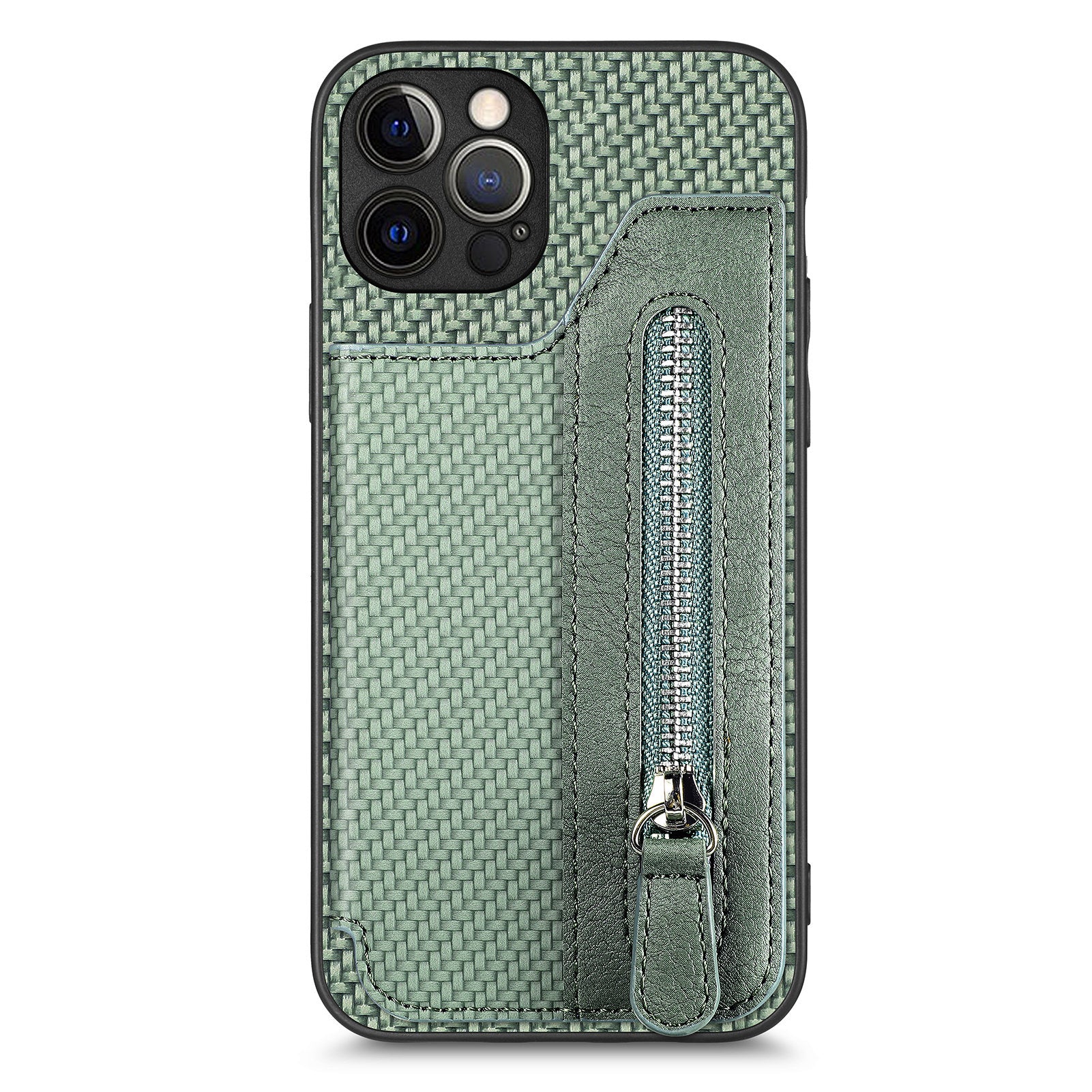 C1-04 For iPhone 12 Pro Kickstand Case Carbon Fiber Texture PU+PC+TPU Wallet Phone Cover C1-04 For iPhone 12 Pro Kickstand Case Carbon Fiber Texture PU+PC+TPU Wallet Phone Cover